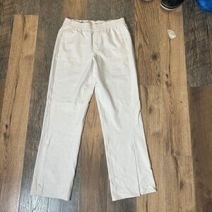 Lululemon lab Stretch Cupro Slit Pants Women's Size 10 in White Opal in EUC!